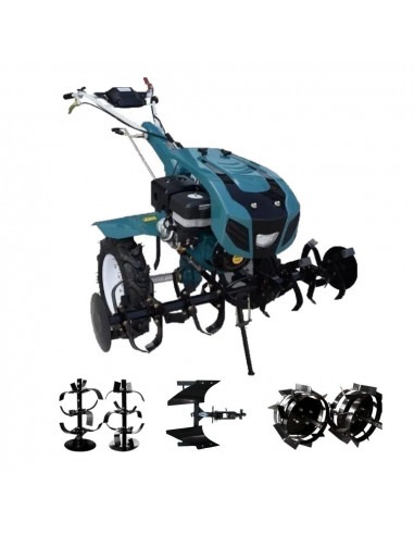 Pachet motocultor Dakard HS1100D New 16CP cu freze, roti metalice si plug reversibil