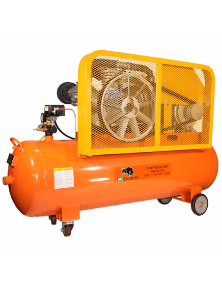 Compresor de aer cu piston BISONTE SW102-170 cu ulei 400V, 10 cp, 8 bar