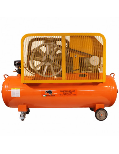 Compresor de aer cu piston BISONTE SW102-170 cu ulei 400V, 10 cp, 8 bar