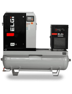 Compresor electric cu surub ELGI EN7, 7bar, uscator si rez. 270L inclus, 7.5kW/400V