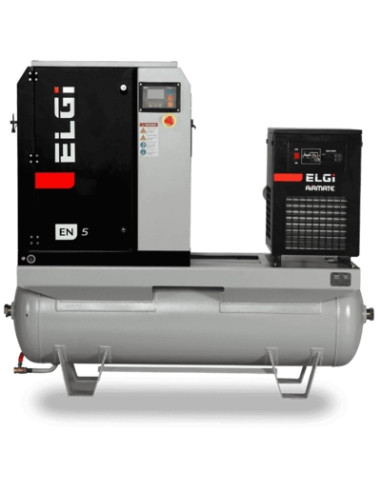 Compresor electric cu surub ELGI EN7, 7bar, uscator si rez. 270L inclus, 7.5kW/400V
