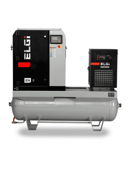 Compresor electric cu surub ELGI EN7, 7bar, uscator si rez. 270L inclus, 7.5kW/400V