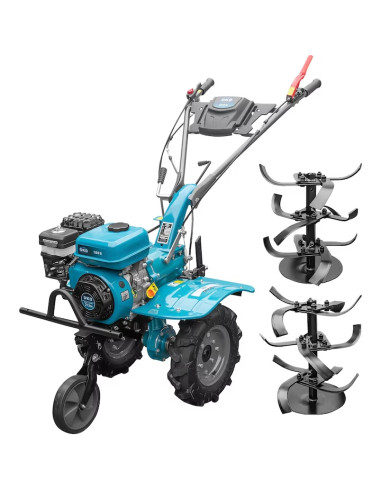 Pachet Motocultor cu Utilaje 7CP, DKD 100B cu set freze si roti cauciuc