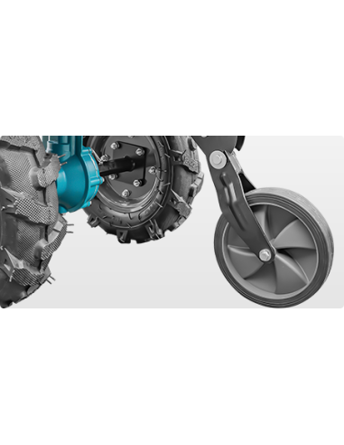 Pachet Motocultor cu Utilaje 7CP, DKD 100B cu set freze si roti cauciuc