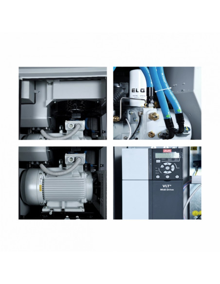 Compresor electric cu surub ELGI EN5, 7bar, uscator si rez. 270L inclus, 5.5kW/400V
