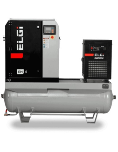 Compresor electric cu surub ELGI EN5, 7bar, uscator si rez. 270L inclus, 5.5kW/400V