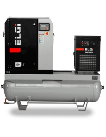 Compresor electric cu surub ELGI EN5, 7bar, uscator si rez. 270L inclus, 5.5kW/400V