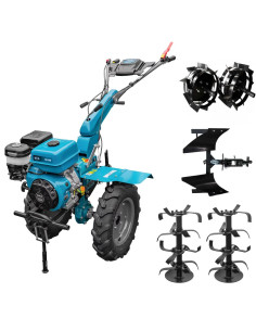 Pachet motocultor Dakard DKD1010D, 16CP, cu roti metalice si plug reversibil